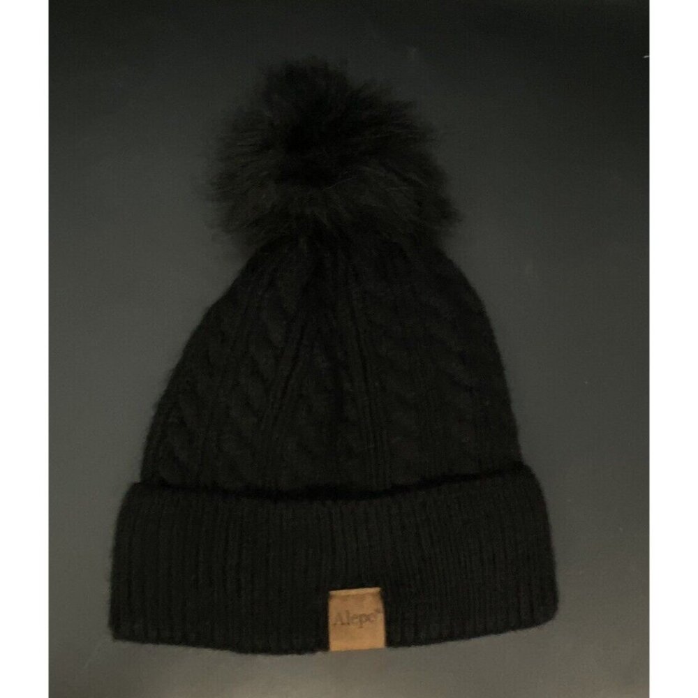 Alepo Winter Pom Pom Beanie Hat Warm Fleece Lined Chunky Style Large